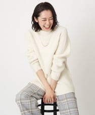 PZFCV06250 GEORGES RECH(ジョルジュ・レッシュ) ヘアリーブークレヤーンボトルネックニット アイボリー