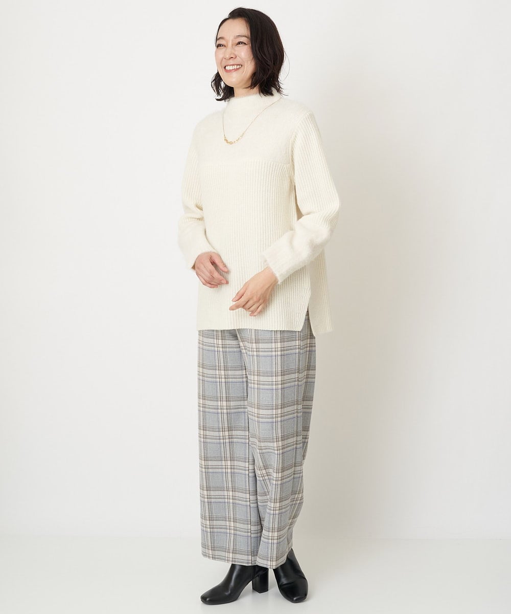 PZFCV06250 GEORGES RECH(ジョルジュ・レッシュ) ヘアリーブークレヤーンボトルネックニット ライトグレー