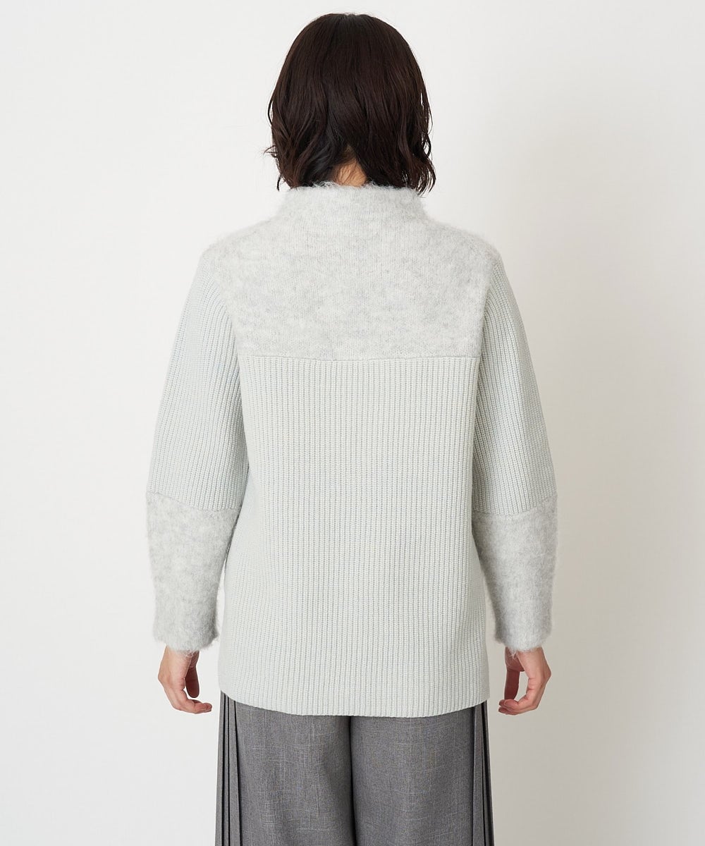 PZFCV06250 GEORGES RECH(ジョルジュ・レッシュ) ヘアリーブークレヤーンボトルネックニット ライトグレー