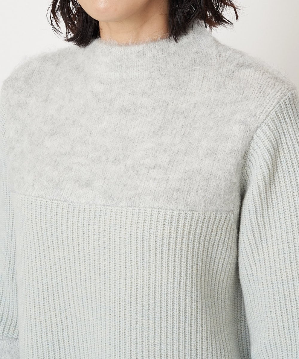 PZFCV06250 GEORGES RECH(ジョルジュ・レッシュ) ヘアリーブークレヤーンボトルネックニット ライトグレー