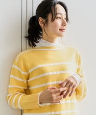 PZFEE04270 GEORGES RECH(ジョルジュ・レッシュ) ブークレボーダーボートネックニット イエロー