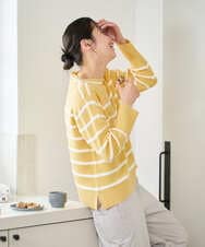 PZFEE04270 GEORGES RECH(ジョルジュ・レッシュ) ブークレボーダーボートネックニット イエロー