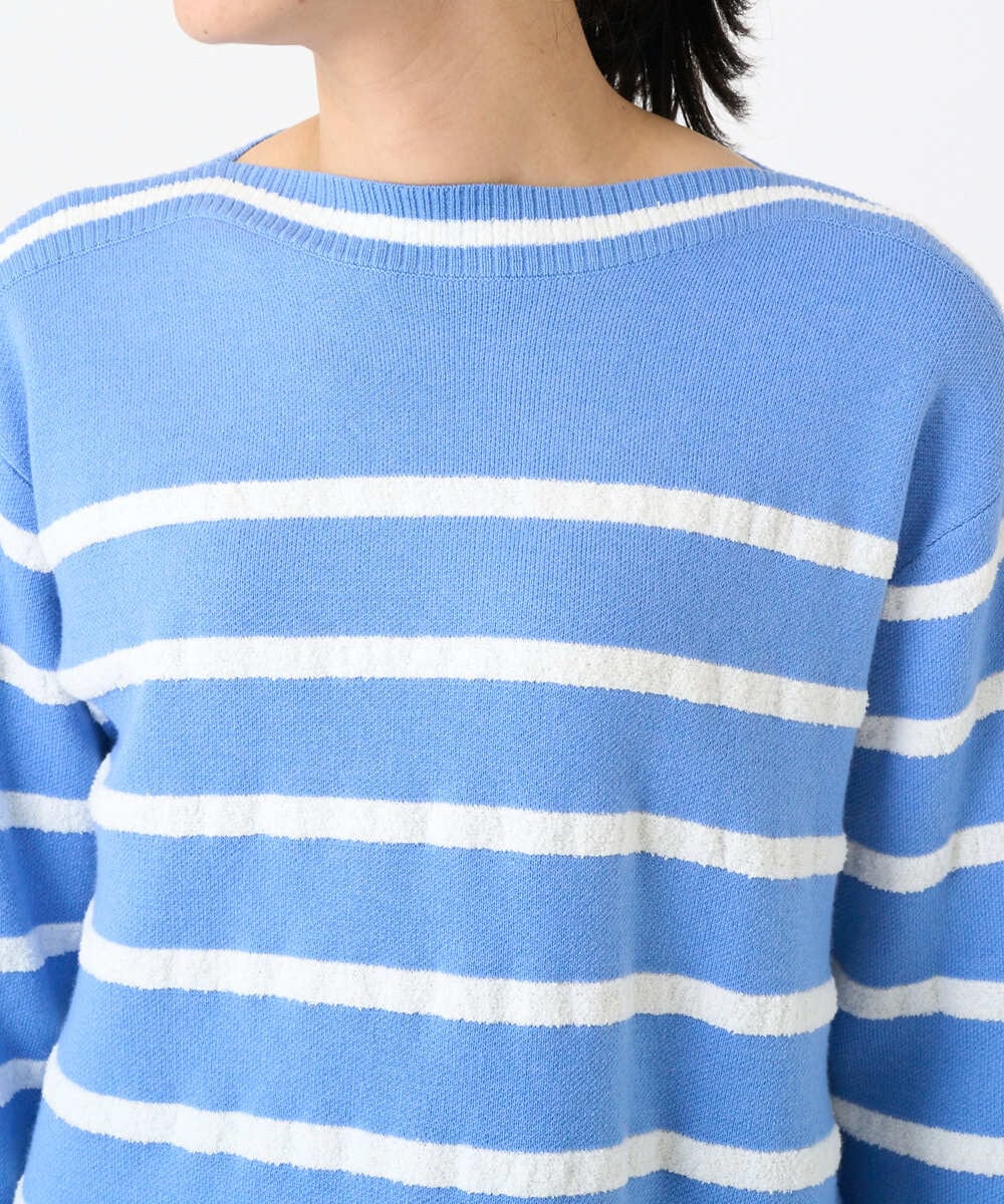 PZFEE04270 GEORGES RECH(ジョルジュ・レッシュ) ブークレボーダーボートネックニット ブルー