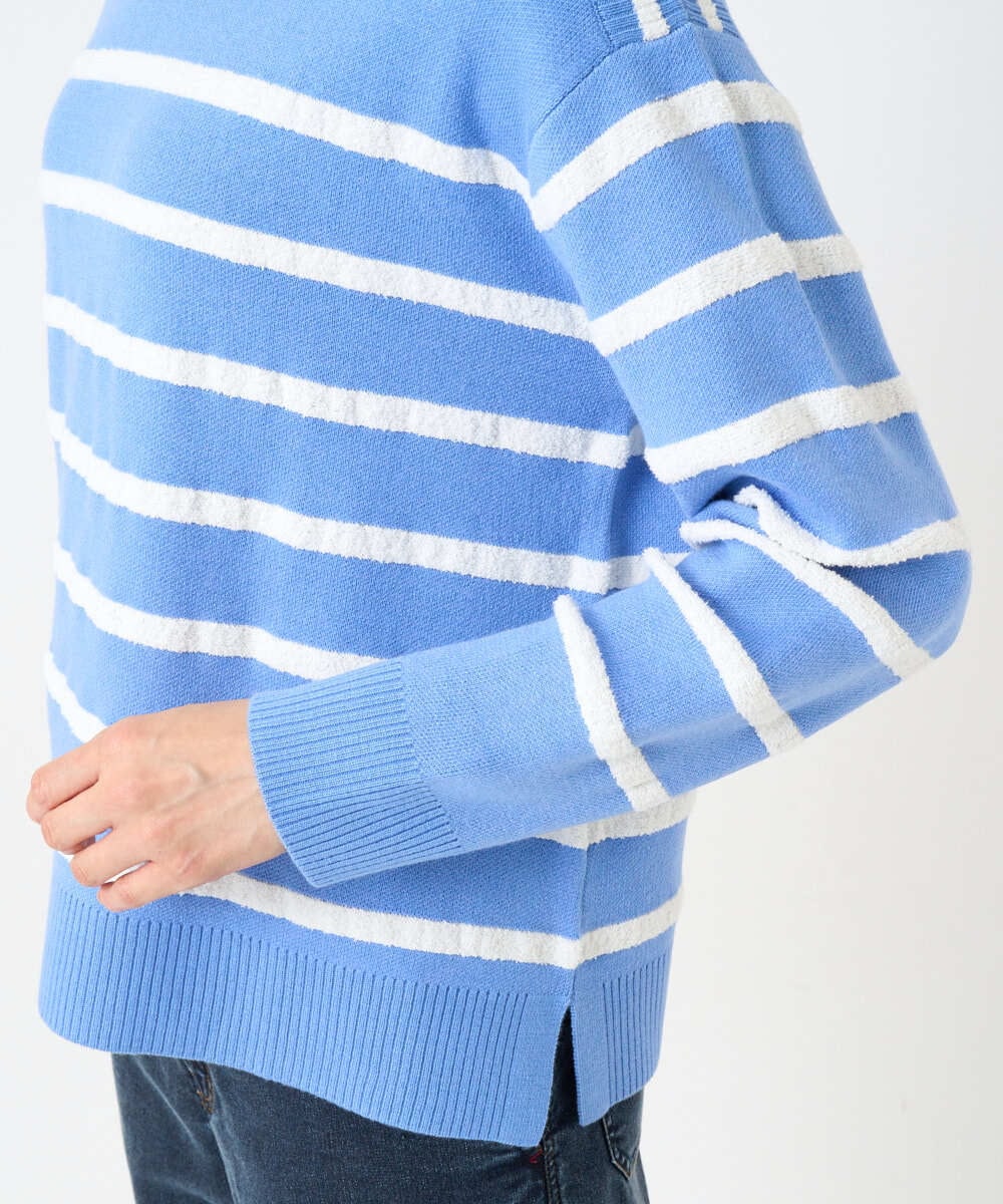 PZFEE04270 GEORGES RECH(ジョルジュ・レッシュ) ブークレボーダーボートネックニット ブルー