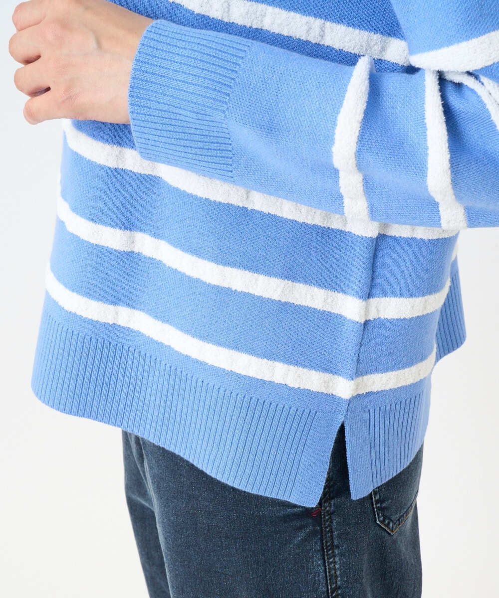 PZFEE04270 GEORGES RECH(ジョルジュ・レッシュ) ブークレボーダーボートネックニット ブルー