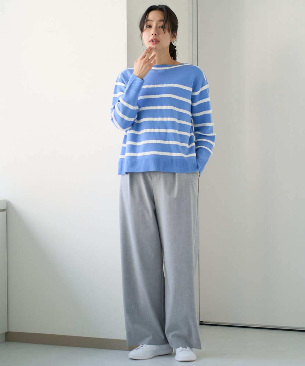 PZFEE04270 GEORGES RECH(ジョルジュ・レッシュ) ブークレボーダーボートネックニット ブルー