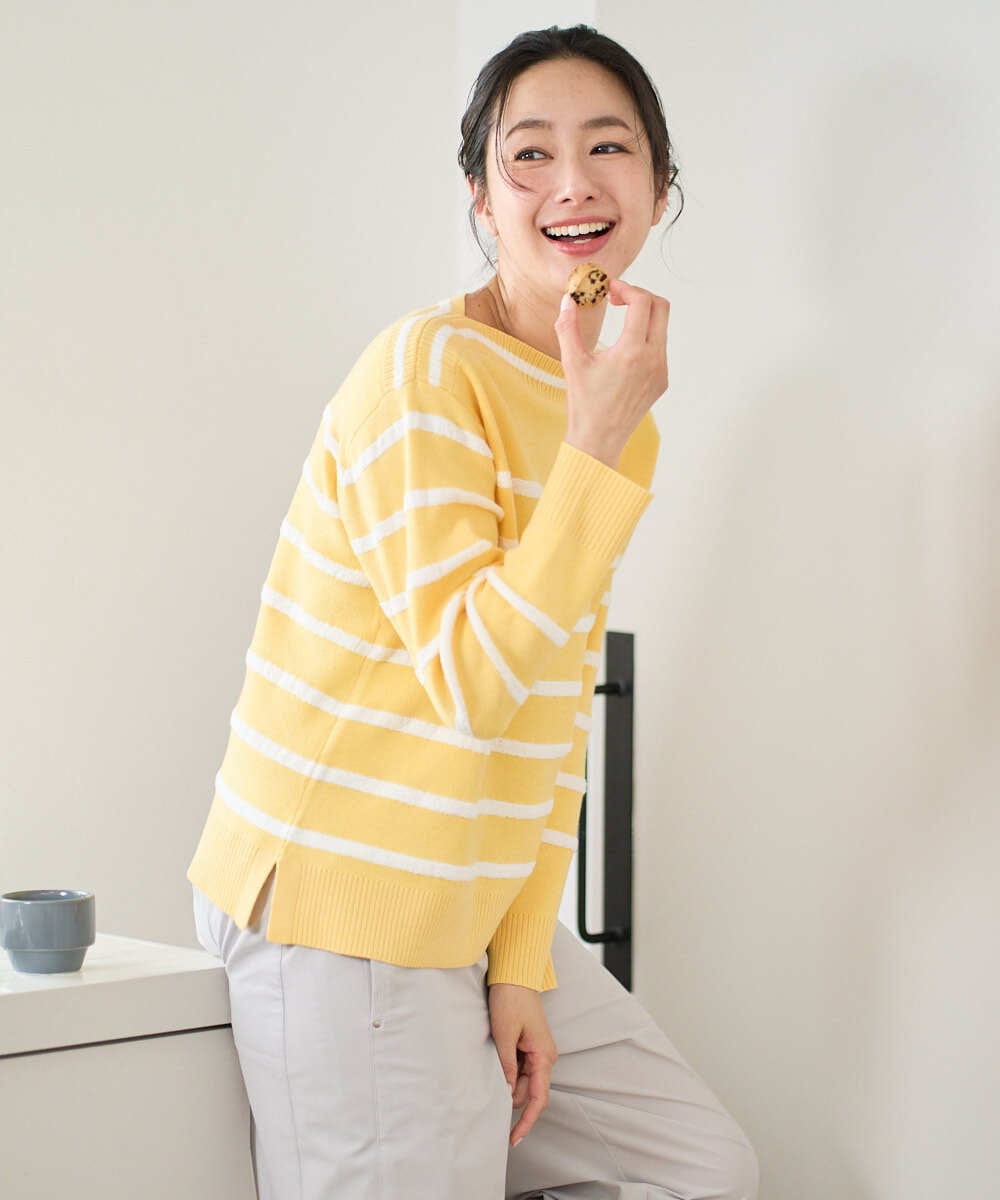 PZFEE04270 GEORGES RECH(ジョルジュ・レッシュ) ブークレボーダーボートネックニット ブルー