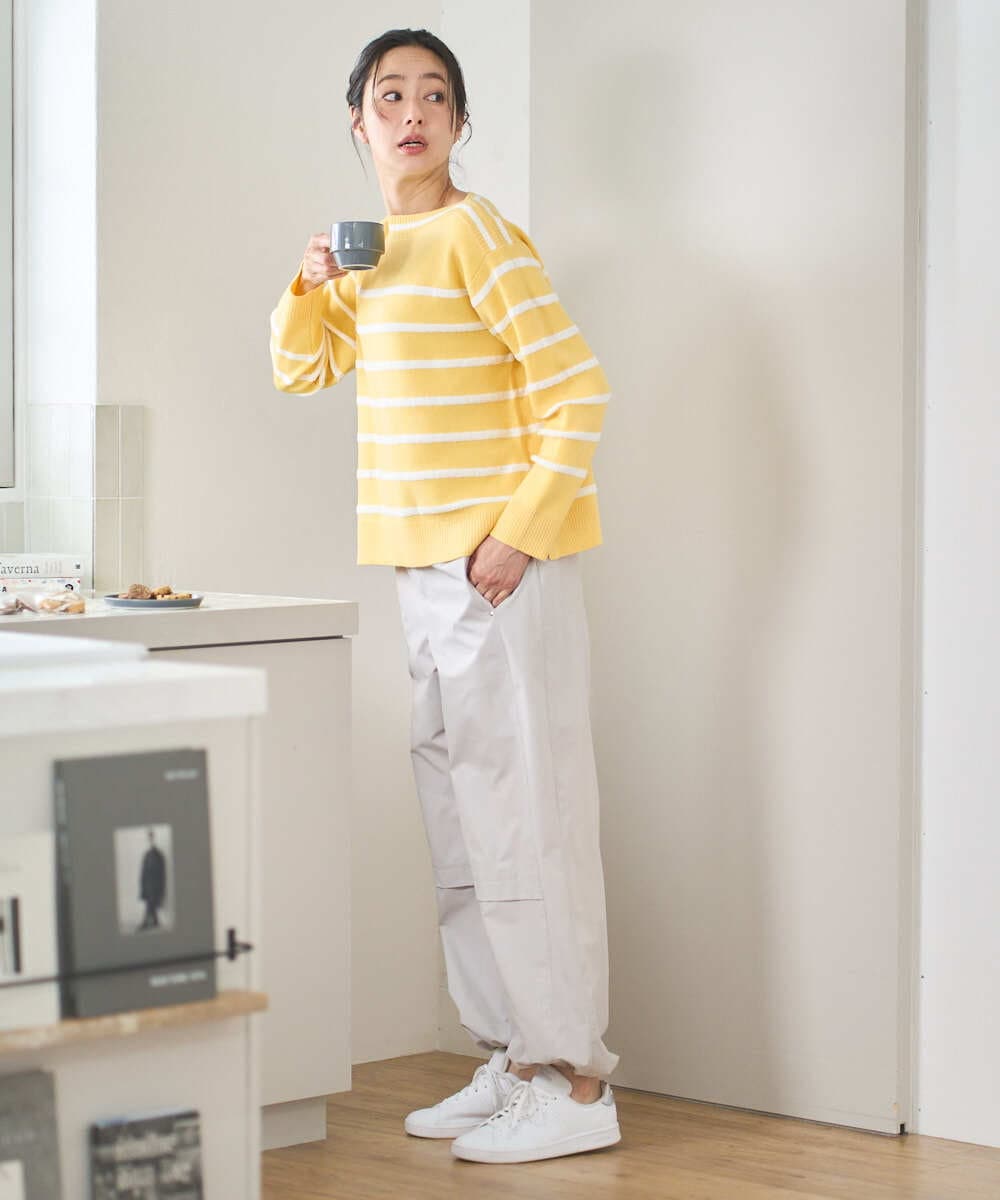 PZFEE04270 GEORGES RECH(ジョルジュ・レッシュ) ブークレボーダーボートネックニット ブルー