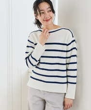 PZFEE04270 GEORGES RECH(ジョルジュ・レッシュ) ブークレボーダーボートネックニット ブルー