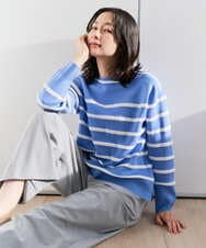 PZFEE04270 GEORGES RECH(ジョルジュ・レッシュ) ブークレボーダーボートネックニット ブルー