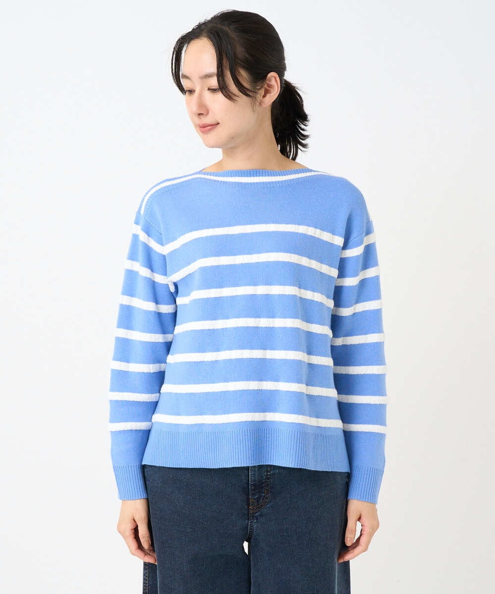 PZFEE04270 GEORGES RECH(ジョルジュ・レッシュ) ブークレボーダーボートネックニット ブルー