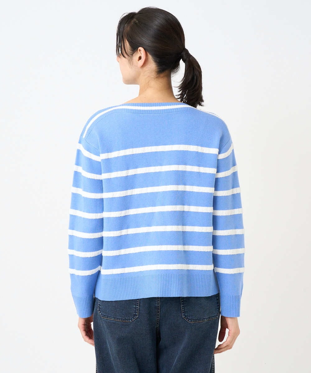 PZFEE04270 GEORGES RECH(ジョルジュ・レッシュ) ブークレボーダーボートネックニット ブルー