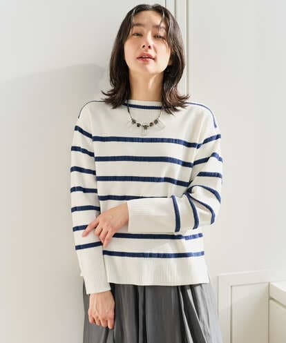 PZFEE04270 GEORGES RECH ブークレボーダーボートネックニット