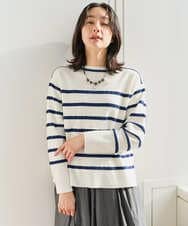 PZFEE04270 GEORGES RECH(ジョルジュ・レッシュ) ブークレボーダーボートネックニット アイボリー