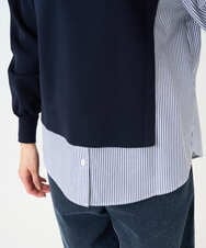 PZFEE10270 GEORGES RECH(ジョルジュ・レッシュ) ストライプコンビアシンメトリーニット ネイビー