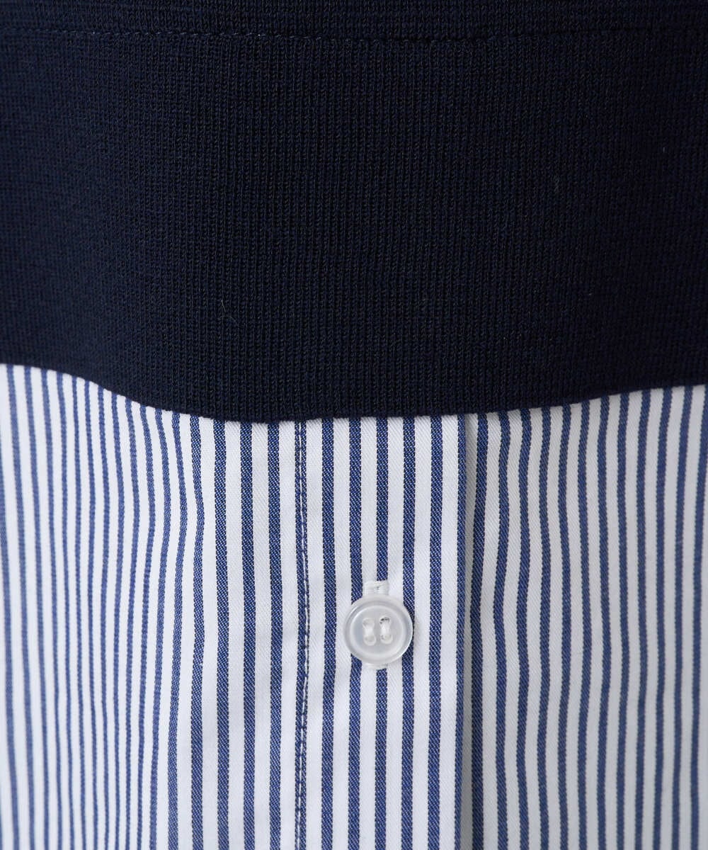 PZFEE10270 GEORGES RECH(ジョルジュ・レッシュ) ストライプコンビアシンメトリーニット ネイビー