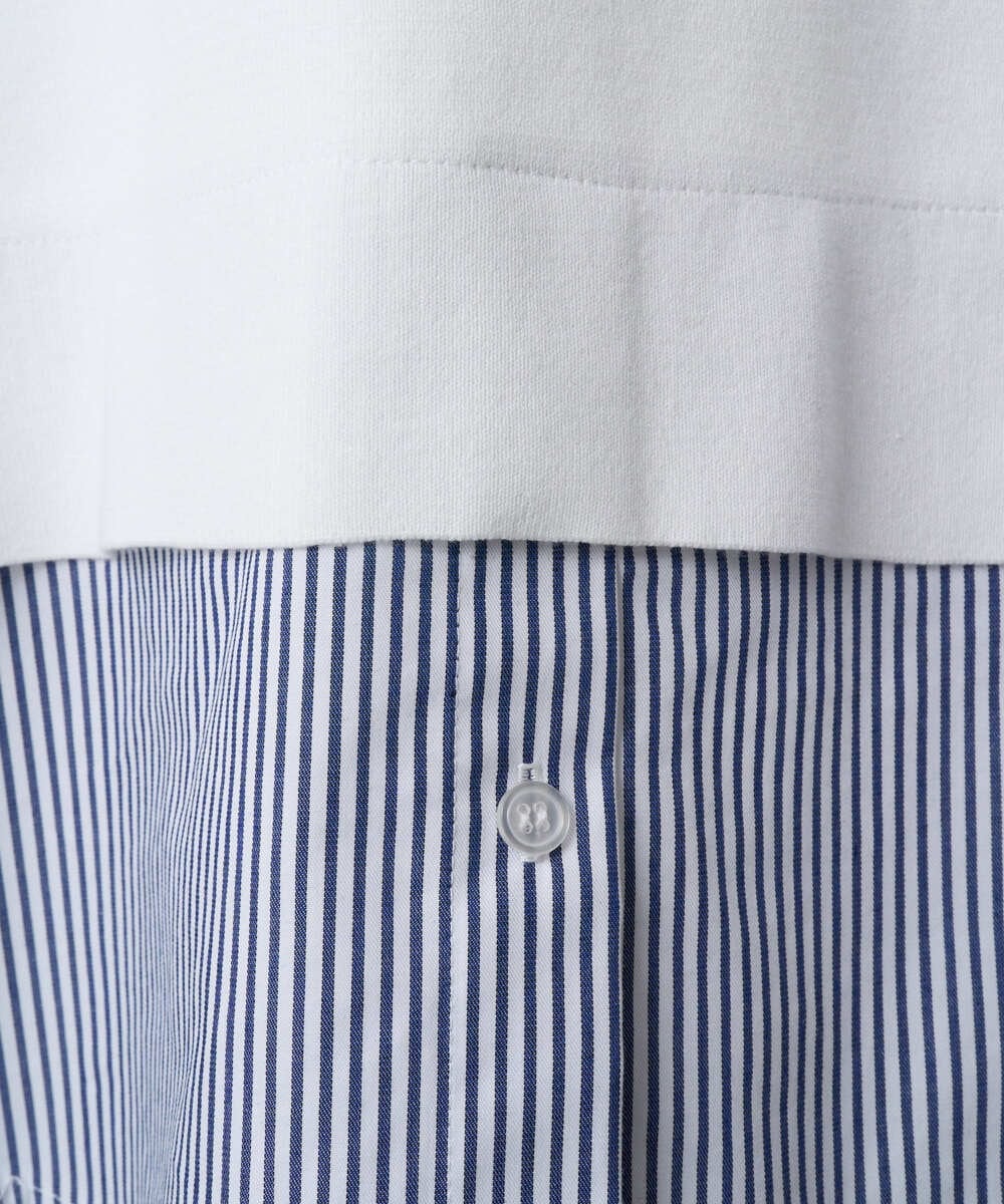 PZFEE10270 GEORGES RECH(ジョルジュ・レッシュ) ストライプコンビアシンメトリーニット ネイビー