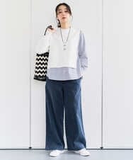 PZFEE10270 GEORGES RECH(ジョルジュ・レッシュ) ストライプコンビアシンメトリーニット ネイビー