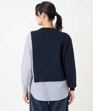 PZFEE10270 GEORGES RECH(ジョルジュ・レッシュ) ストライプコンビアシンメトリーニット ネイビー