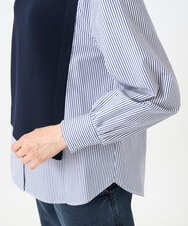 PZFEE10270 GEORGES RECH(ジョルジュ・レッシュ) ストライプコンビアシンメトリーニット ネイビー