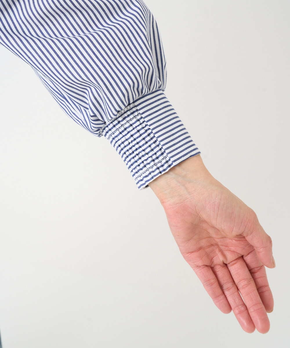 PZFEE10270 GEORGES RECH(ジョルジュ・レッシュ) ストライプコンビアシンメトリーニット ネイビー