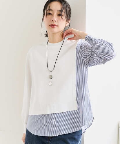 PZFEE10270 GEORGES RECH ストライプコンビアシンメトリーニット