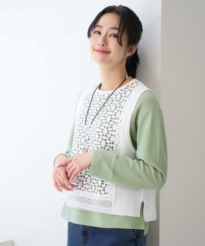 PZFEE23230 GEORGES RECH 幾何レースショートニットベスト