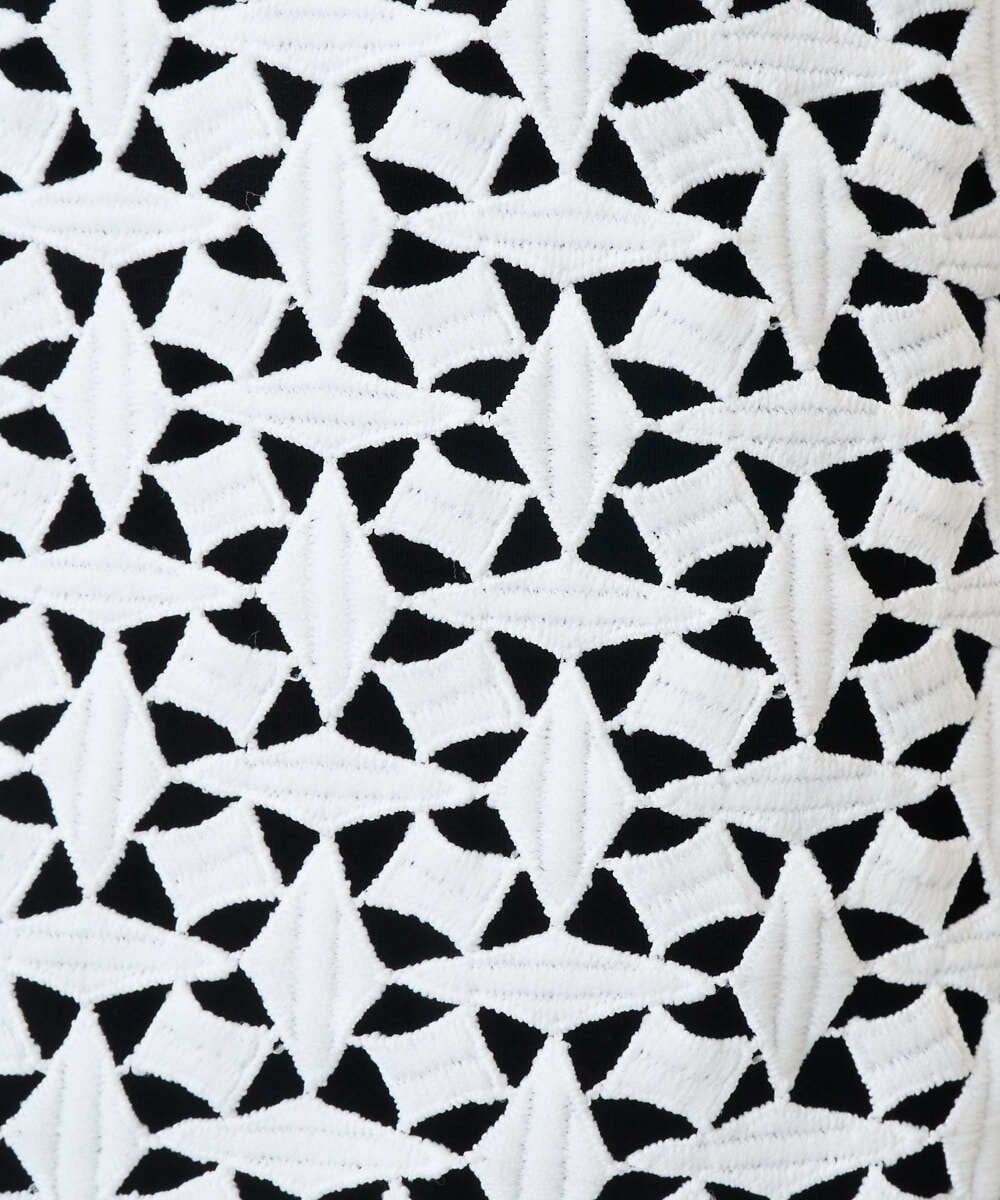 PZFEE23230 GEORGES RECH(ジョルジュ・レッシュ) 幾何レースショートニットベスト ブラック