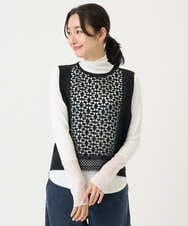 PZFEE23230 GEORGES RECH(ジョルジュ・レッシュ) 幾何レースショートニットベスト ブラック