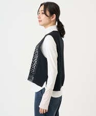 PZFEE23230 GEORGES RECH(ジョルジュ・レッシュ) 幾何レースショートニットベスト ブラック