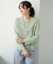 PZFEE26270 GEORGES RECH(ジョルジュ・レッシュ)  [日本製]レース柄ジャカードニットプルオーバー グリーン