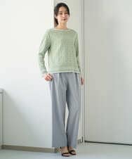 PZFEE26270 GEORGES RECH(ジョルジュ・レッシュ)  [日本製]レース柄ジャカードニットプルオーバー ネイビー