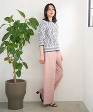 PZFEE26270 GEORGES RECH(ジョルジュ・レッシュ)  [日本製]レース柄ジャカードニットプルオーバー ネイビー