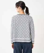 PZFEE26270 GEORGES RECH(ジョルジュ・レッシュ)  [日本製]レース柄ジャカードニットプルオーバー ネイビー