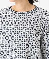 PZFEE26270 GEORGES RECH(ジョルジュ・レッシュ)  [日本製]レース柄ジャカードニットプルオーバー ネイビー