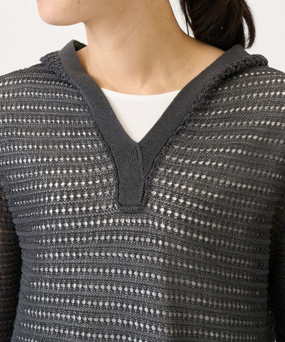 PZFEE48250 GEORGES RECH(ジョルジュ・レッシュ) シアーギマニットパーカー ダークグレー