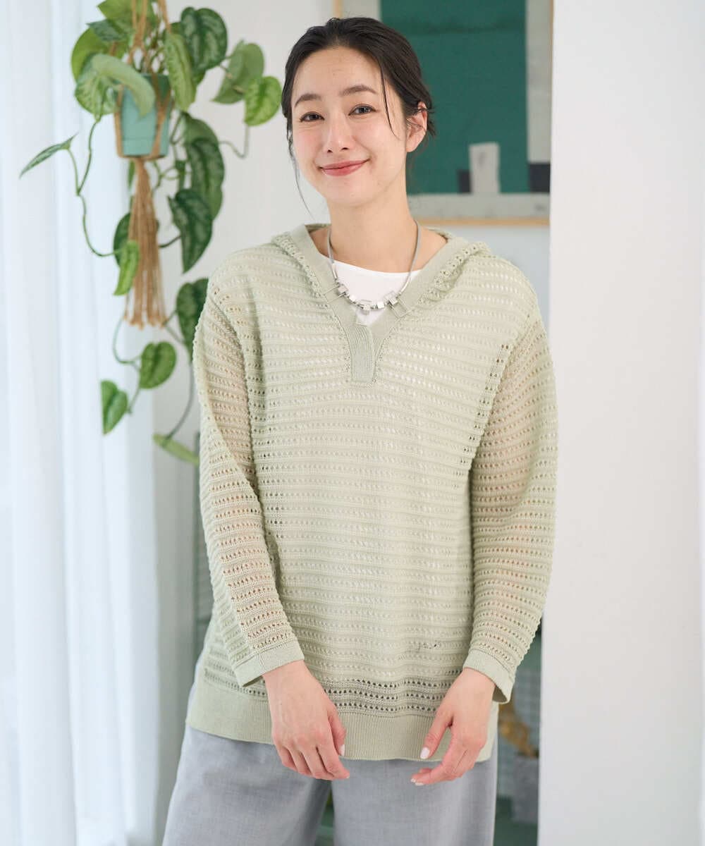 PZFEE48250 GEORGES RECH(ジョルジュ・レッシュ) シアーギマニットパーカー ダークグレー