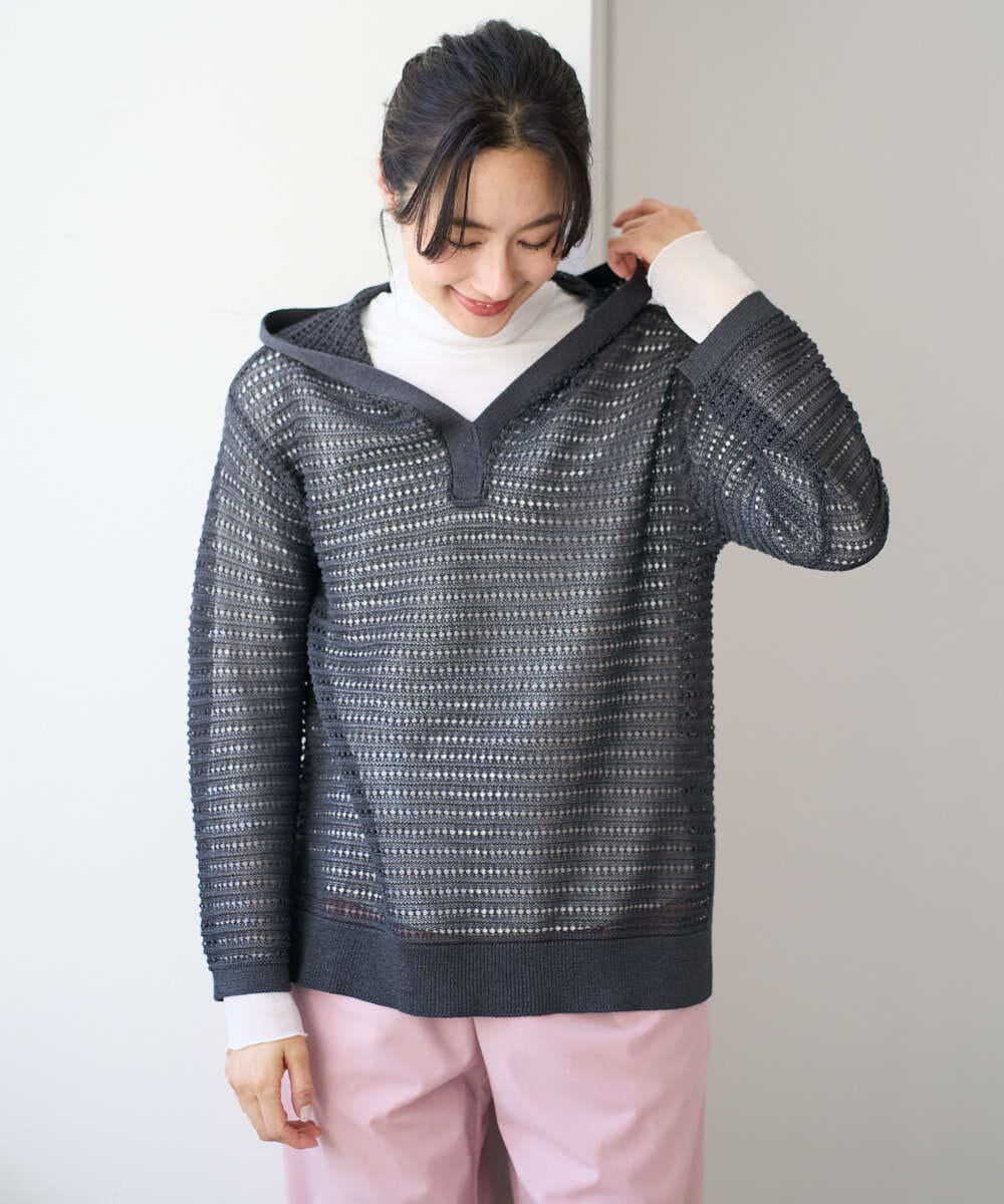 PZFEE48250 GEORGES RECH(ジョルジュ・レッシュ) シアーギマニットパーカー ダークグレー