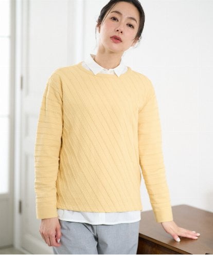 PZFEF15230 GEORGES RECH ケーブル柄ニットプルオーバー