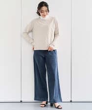 PZFEF15230 GEORGES RECH(ジョルジュ・レッシュ) ケーブル柄ニットプルオーバー ライトグレー