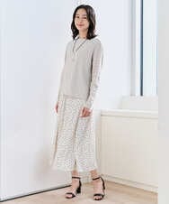 PZFEF15230 GEORGES RECH(ジョルジュ・レッシュ) ケーブル柄ニットプルオーバー ライトグレー