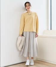 PZFEF15230 GEORGES RECH(ジョルジュ・レッシュ) ケーブル柄ニットプルオーバー ライトグレー