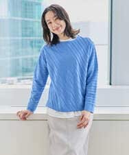 PZFEF15230 GEORGES RECH(ジョルジュ・レッシュ) ケーブル柄ニットプルオーバー ライトグレー