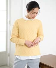 PZFEF15230 GEORGES RECH(ジョルジュ・レッシュ) ケーブル柄ニットプルオーバー ライトグレー