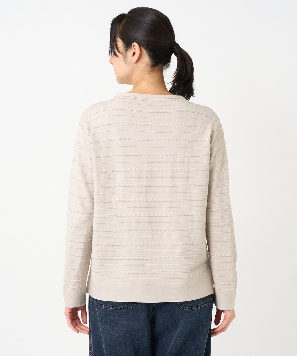 PZFEF15230 GEORGES RECH(ジョルジュ・レッシュ) ケーブル柄ニットプルオーバー ライトグレー