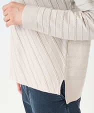 PZFEF15230 GEORGES RECH(ジョルジュ・レッシュ) ケーブル柄ニットプルオーバー ライトグレー