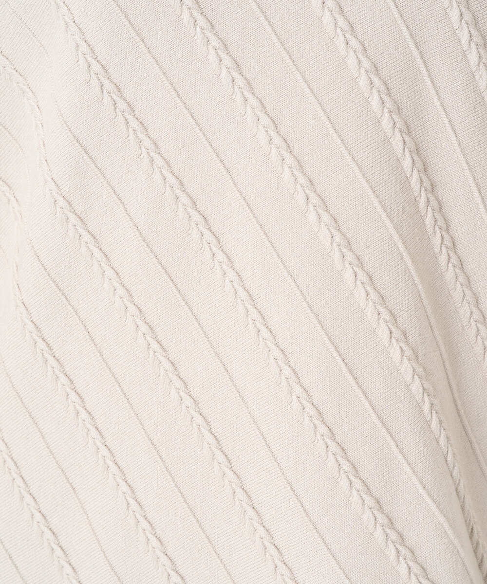 PZFEF15230 GEORGES RECH(ジョルジュ・レッシュ) ケーブル柄ニットプルオーバー ライトグレー