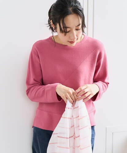 PZFEF30250 GEORGES RECH 切り替えニット9分袖プルオーバー