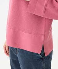 PZFEF30250 GEORGES RECH(ジョルジュ・レッシュ) 切り替えニット9分袖プルオーバー ピンク