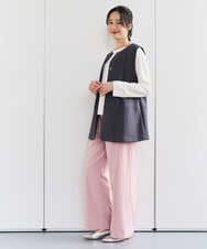 PZFEF30250 GEORGES RECH(ジョルジュ・レッシュ) 切り替えニット9分袖プルオーバー ピンク